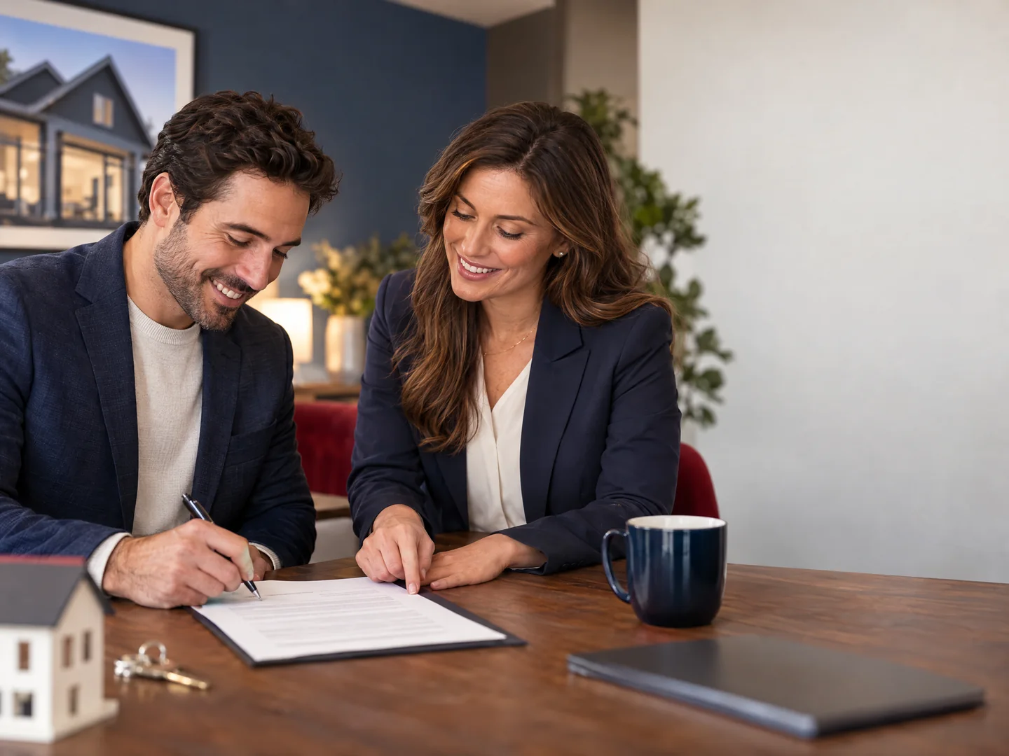 Buyers and a real estate professional reviewing a letter of intent