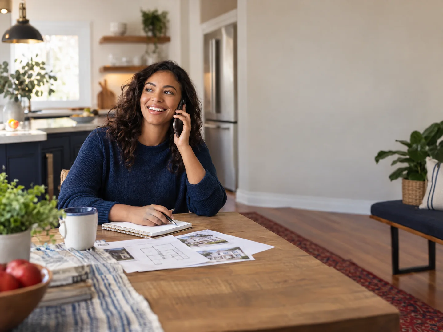 A prospective buyer talking with the Home Run Homes team